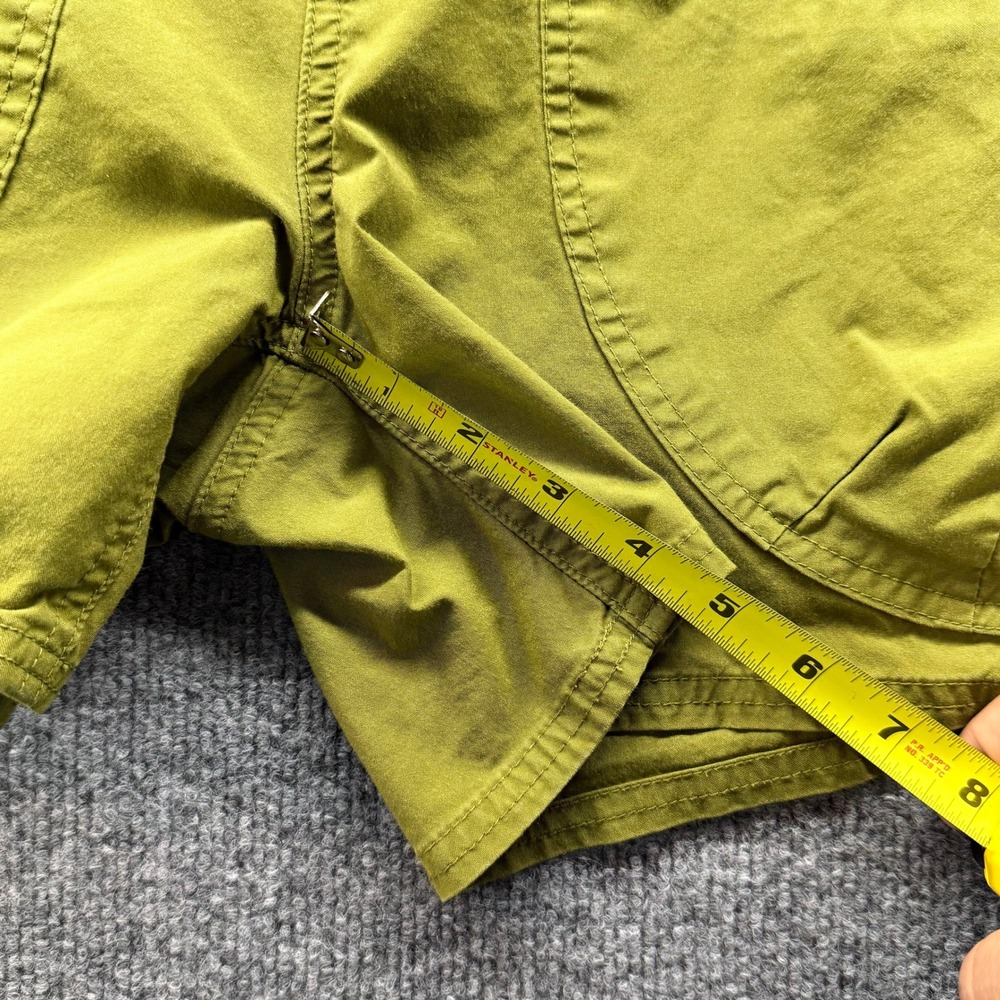 PrAna Organic Cotton Stretch Casual Shorts Women's Size S Green Utility Pockets - Picture 9 of 9